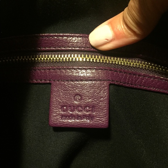 Gucci Purple Shoulder Bag with Gold Logo - Picture 2 of 8